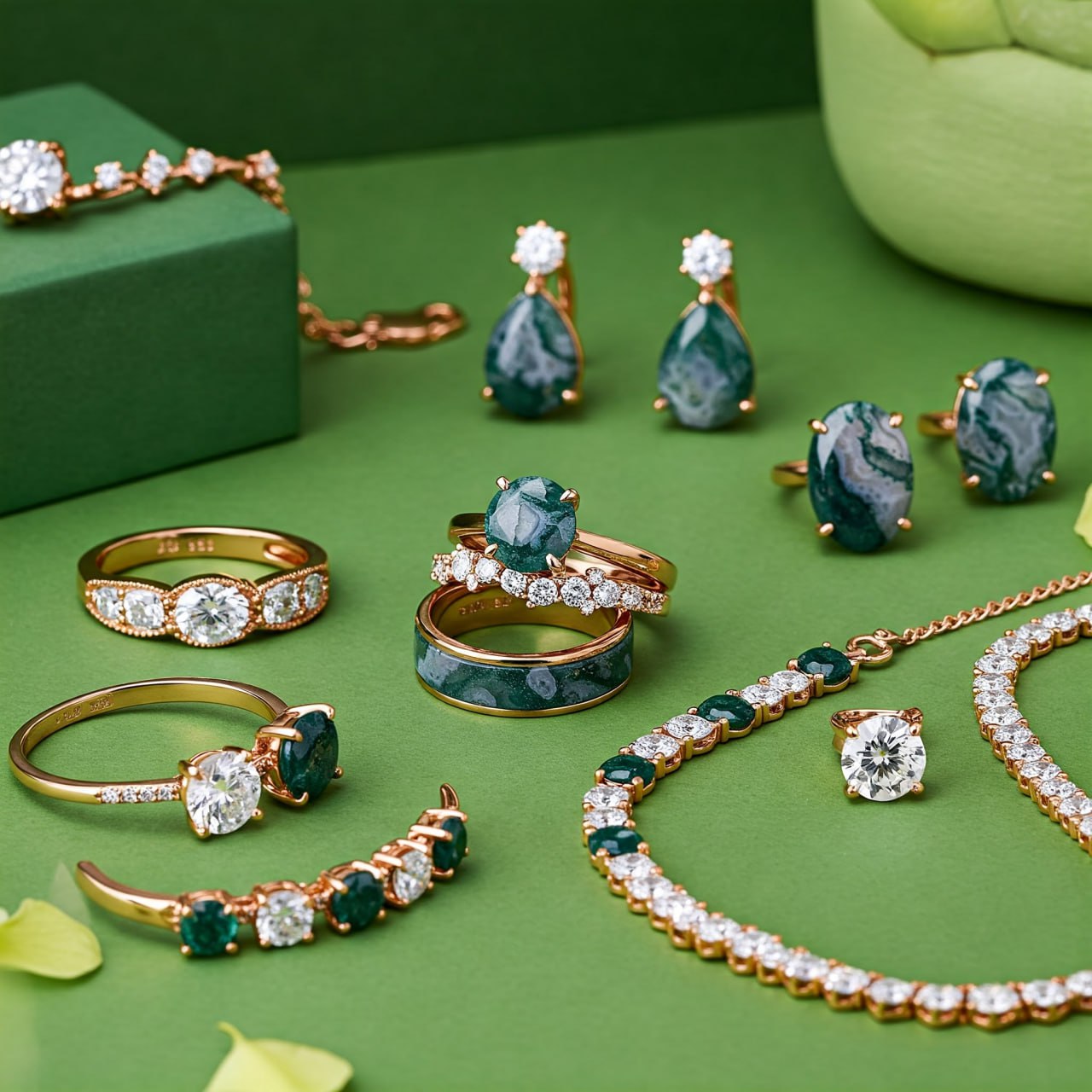 Evani Jewelry Moss Agate Collections