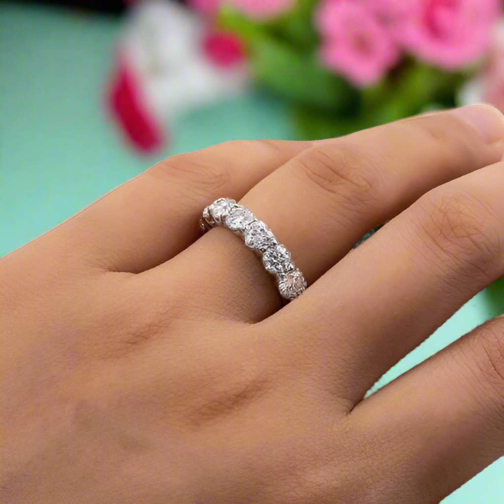 0.3 Ct Heart Diamond Eternity Wedding Band-Evani Naomi Jewelry