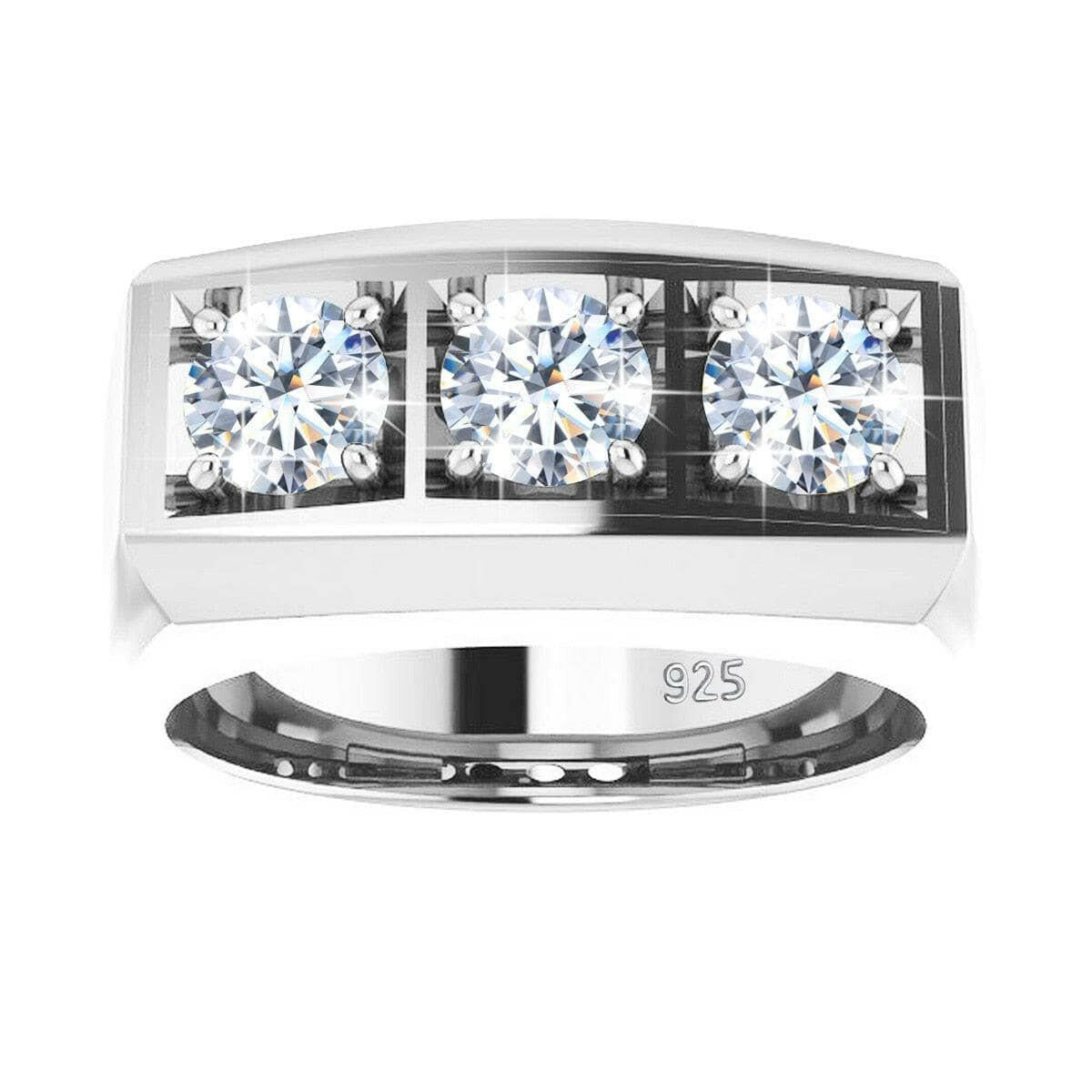 0.3 Ct Three Stones Diamond Men's Wedding Ring-Evani Naomi Jewelry