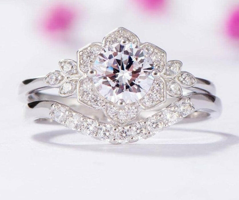 0.7 Ct Round Diamond Stackable Ring Set-Evani Naomi Jewelry