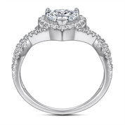 0.8 Ct Heart Diamond Halo Engagement Ring-Evani Naomi Jewelry