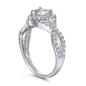 0.8 Ct Heart Diamond Halo Engagement Ring-Evani Naomi Jewelry