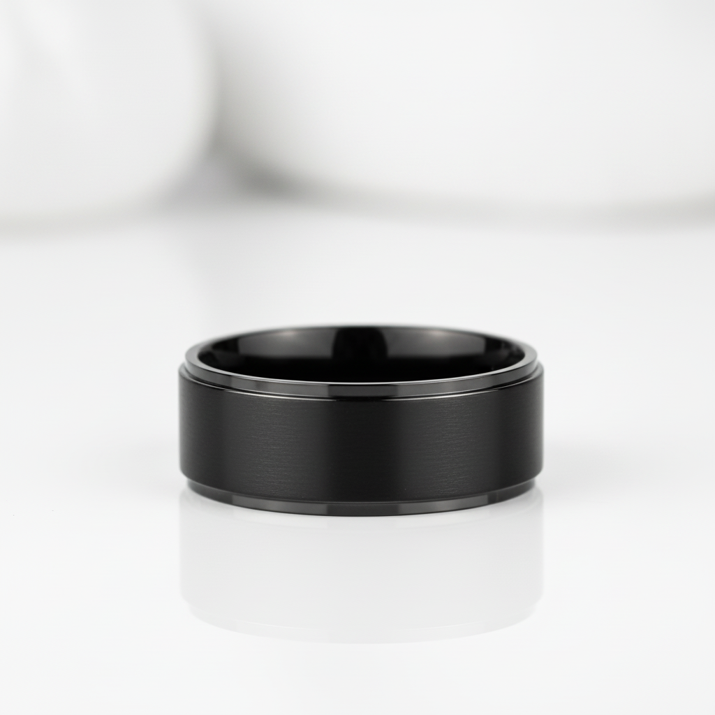 10mm Black Titanium Men's Wedding Band - Evani Naomi Jewelry