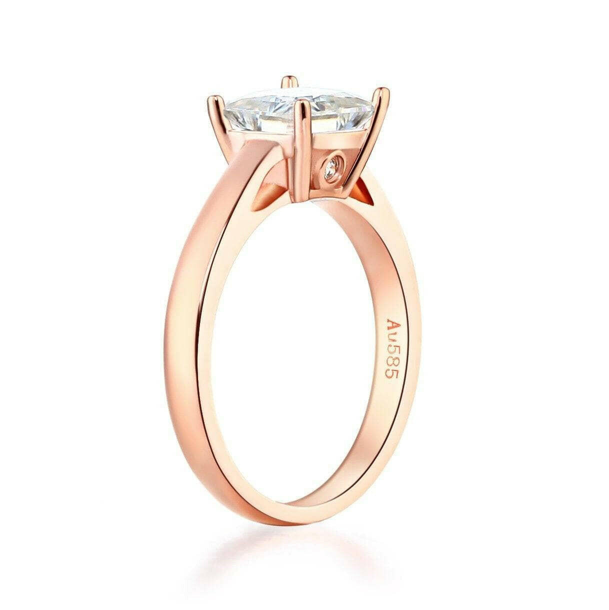 14K Rose Gold 1.0 Ct Princess Cut Engagement Ring-Evani Naomi Jewelry