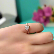 14K Rose Gold Heart Diamond Promise Ring-Evani Naomi Jewelry