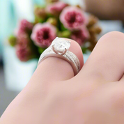 14K White Gold 2.0 Ct Diamond Twist Band Engagement Ring Set-Evani Naomi Jewelry