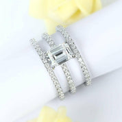 14K White Gold 2.0 Ct Emerald Cut Diamond Bridal Set-Evani Naomi Jewelry
