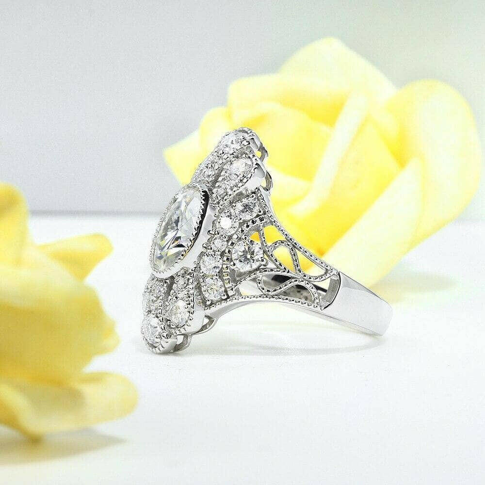 14K White Gold 2.0 Ct Oval Cut Diamond Halo Engagement Ring-Evani Naomi Jewelry