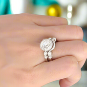 14K White Gold 2.0 Ct Round Diamond Engagement Ring Set-Evani Naomi Jewelry