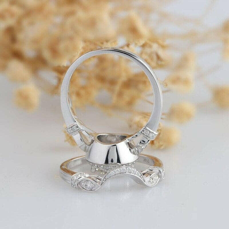 14K White Gold 2.0 Ct Round Diamond Engagement Ring Set-Evani Naomi Jewelry