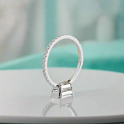 14K White Gold Emerald Cut Diamond Engagement Ring-Evani Naomi Jewelry