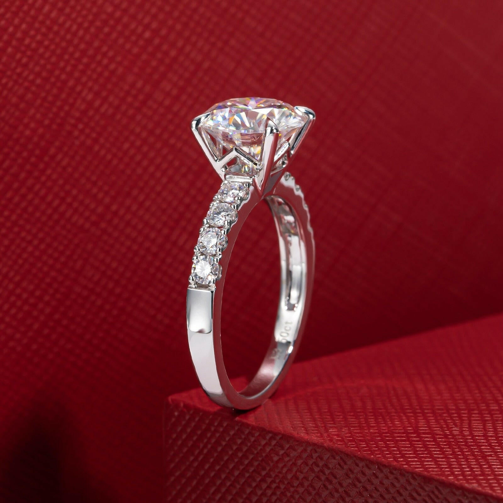 14K White Gold Engagement Ring with 3.0 Ct Diamond-Evani Naomi Jewelry