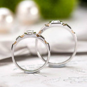 14K White & Yellow Gold Round Cut Diamond Engagement Ring-Evani Naomi Jewelry