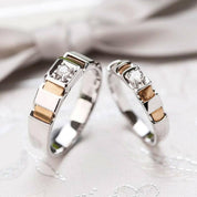 14K White & Yellow Gold Round Cut Diamond Engagement Ring-Evani Naomi Jewelry