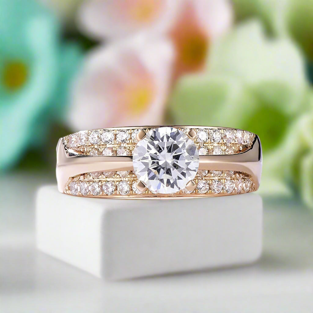 14K Yellow Gold 1.0 Ct Diamond Engagement Ring-Evani Naomi Jewelry