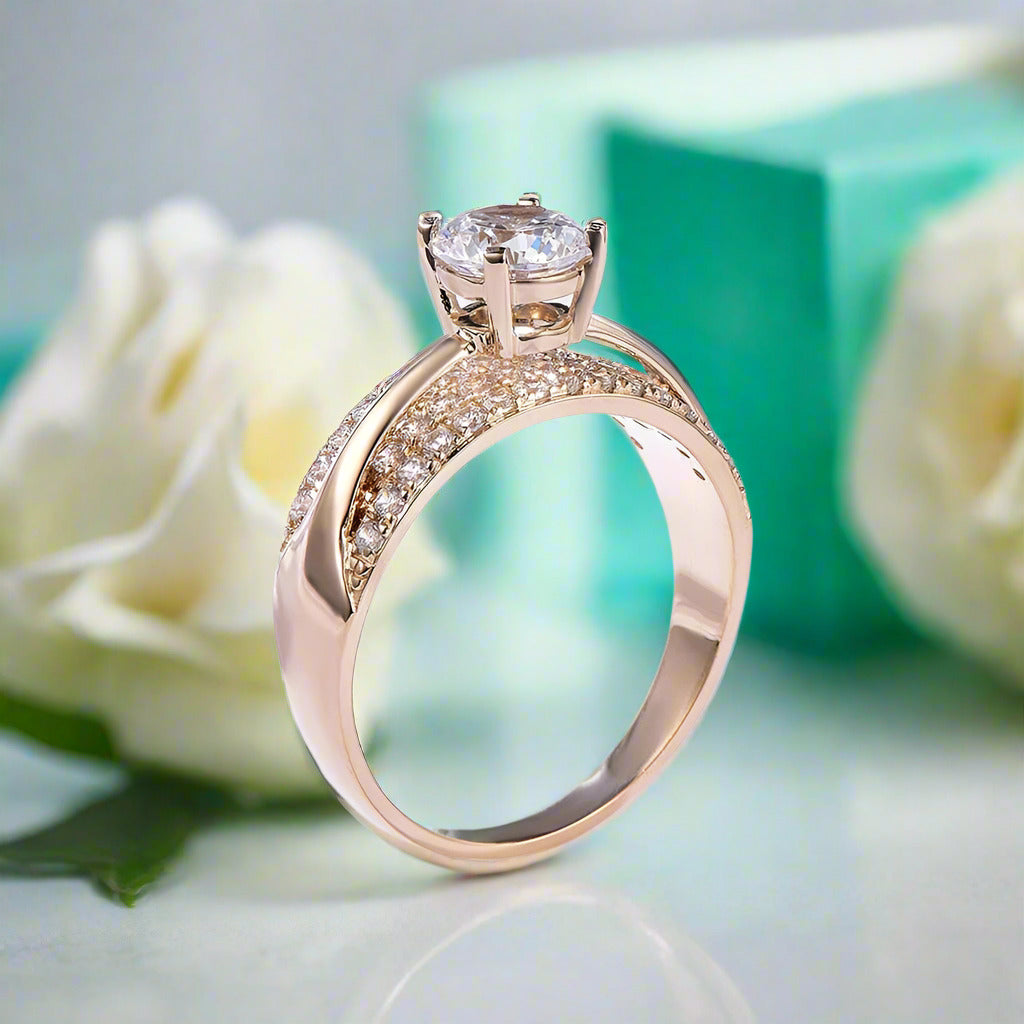 14K Yellow Gold 1.0 Ct Diamond Engagement Ring-Evani Naomi Jewelry