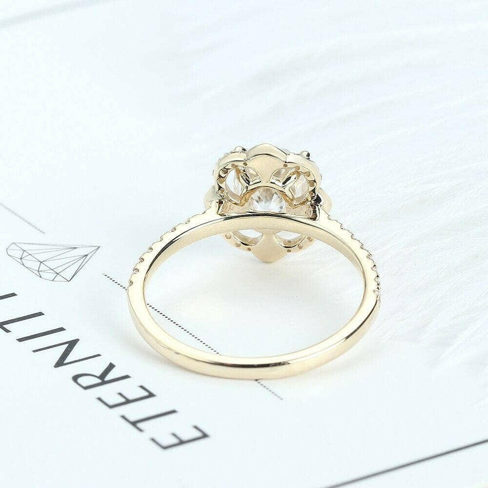 14K Yellow Gold 1.5ct Oval Cut Diamond Engagement Ring-Evani Naomi Jewelry