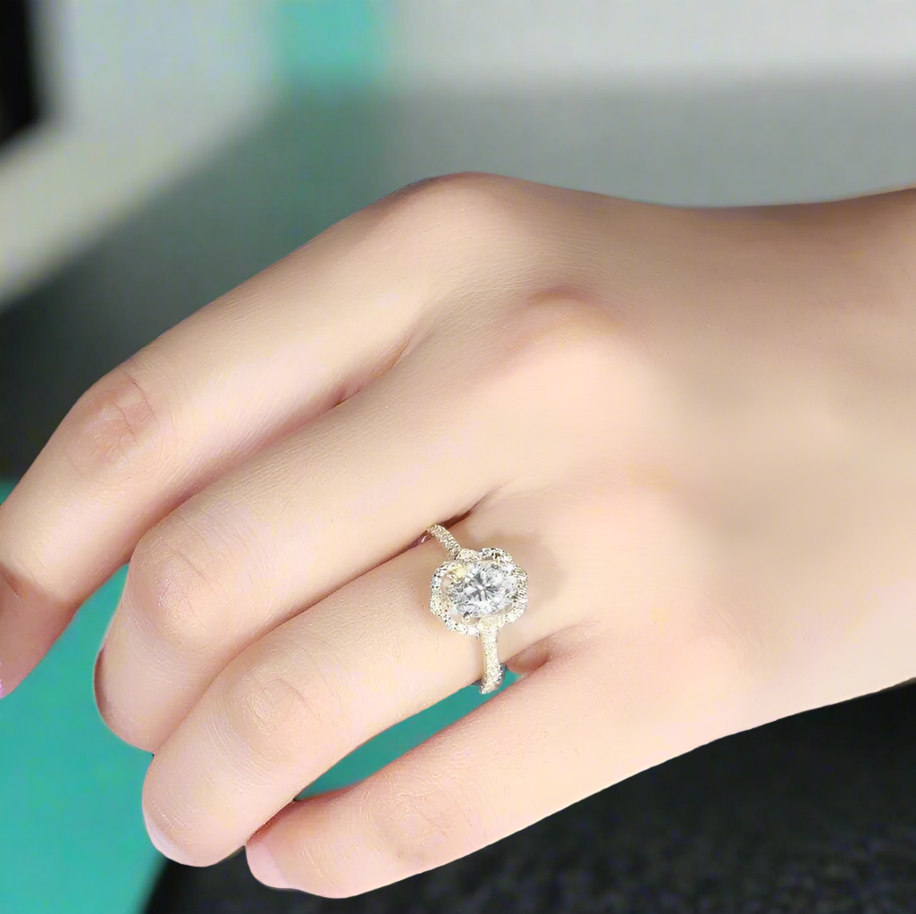 14K Yellow Gold 1.5ct Oval Cut Diamond Engagement Ring-Evani Naomi Jewelry