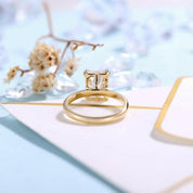 14K Yellow Gold Emerald Cut Diamond Solitaire Engagement Ring-Evani Naomi Jewelry