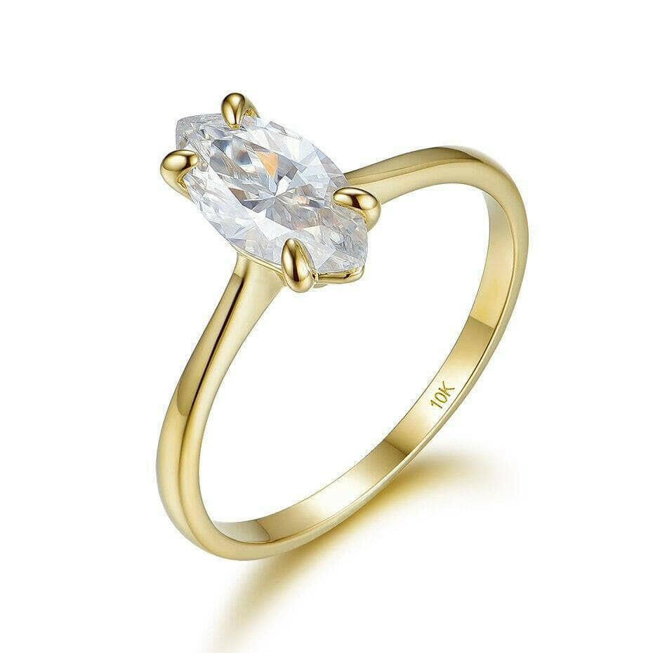 14K Yellow Gold Marquise Cut Engagement Ring-Evani Naomi Jewelry