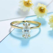 14K Yellow Gold Marquise Cut Engagement Ring-Evani Naomi Jewelry