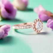 14k Rose Gold 1.0 Ct Round Cut Diamond Engagement Ring-Evani Naomi Jewelry