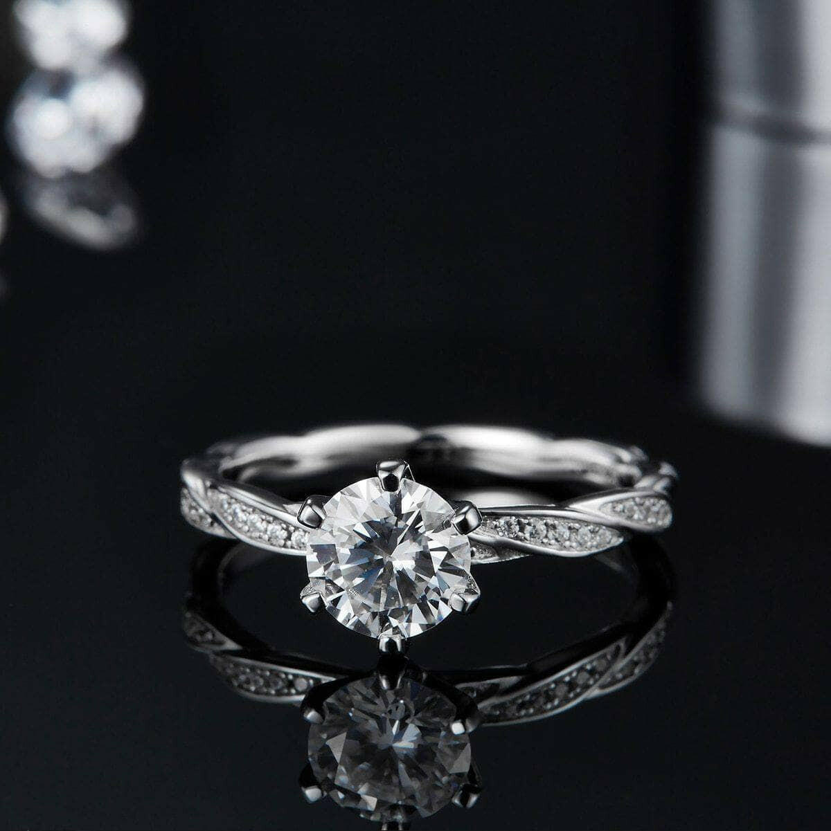 14k White Gold 1.0 Ct Diamond Wedding Ring-Evani Naomi Jewelry