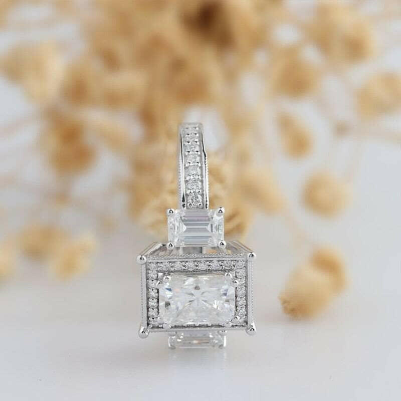 14k White Gold 2.0 Ct Radiant Cut Diamond Engagement Ring-Evani Naomi Jewelry