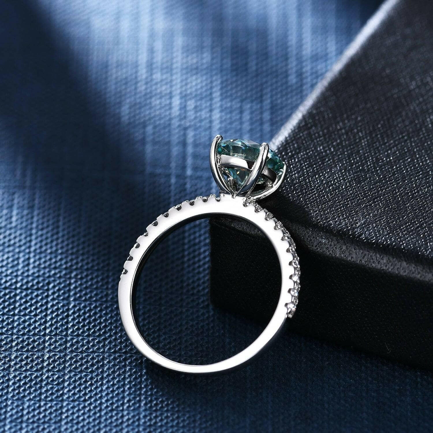 14k White Gold 2.0 Ct Round Diamond Engagement Ring-Evani Naomi Jewelry