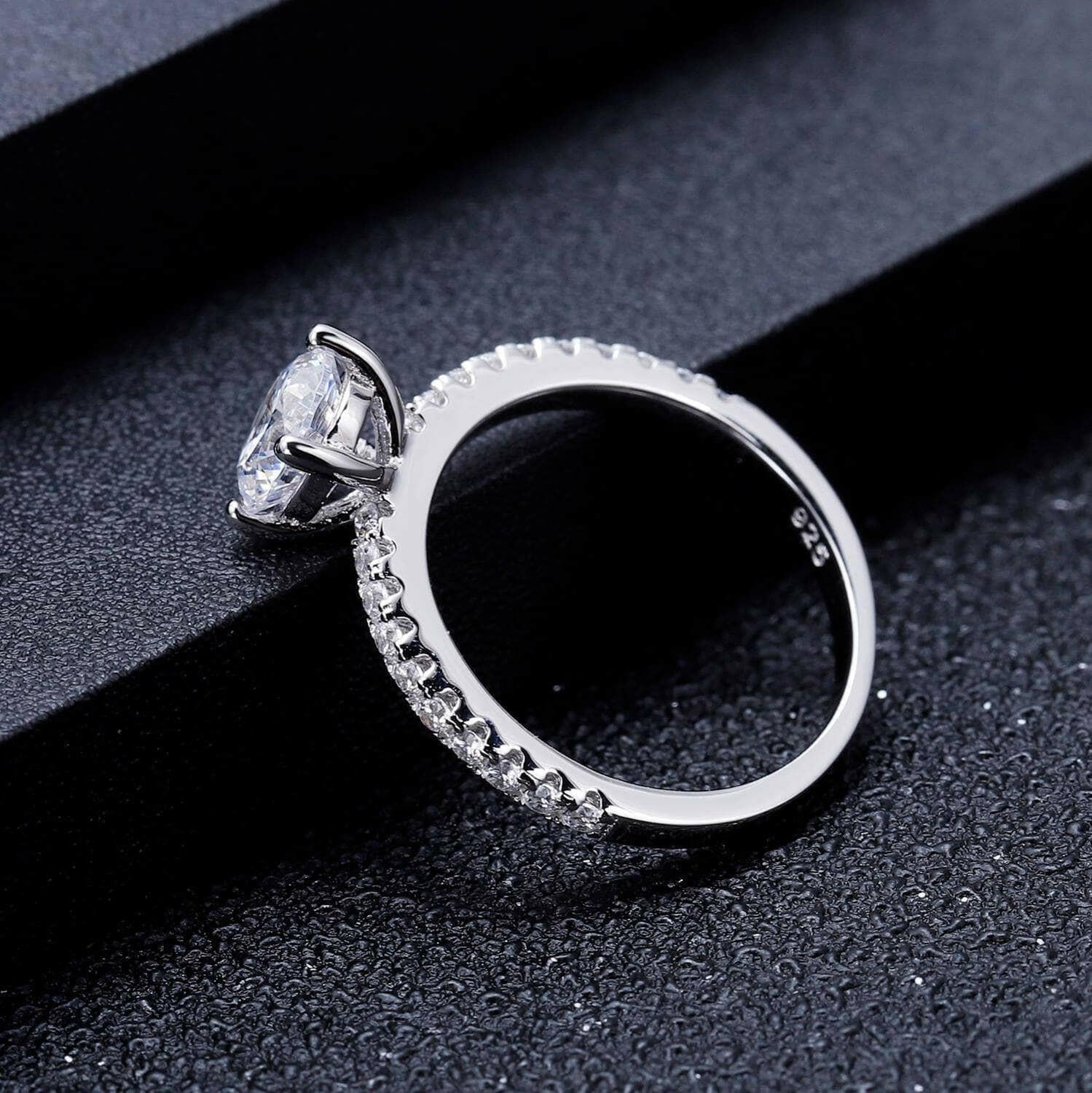 14k White Gold 3.0 Ct Diamond Engagement Ring-Evani Naomi Jewelry