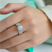 14k White Gold 3ct Full Diamond Ring-Evani Naomi Jewelry