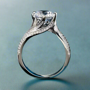 14k White Gold 3ct Full Diamond Ring-Evani Naomi Jewelry