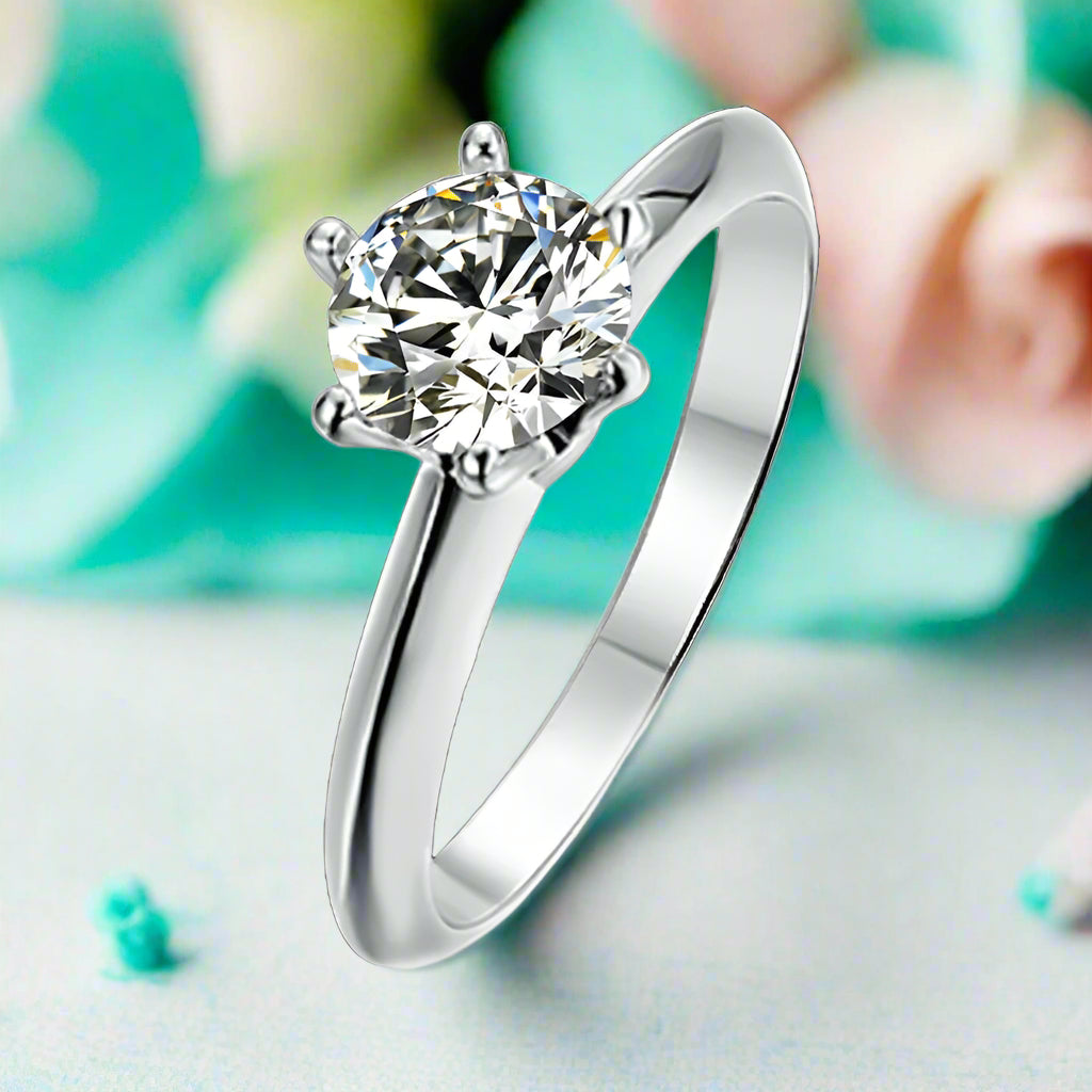 14k White Gold Diamond Engagement Ring-Evani Naomi Jewelry