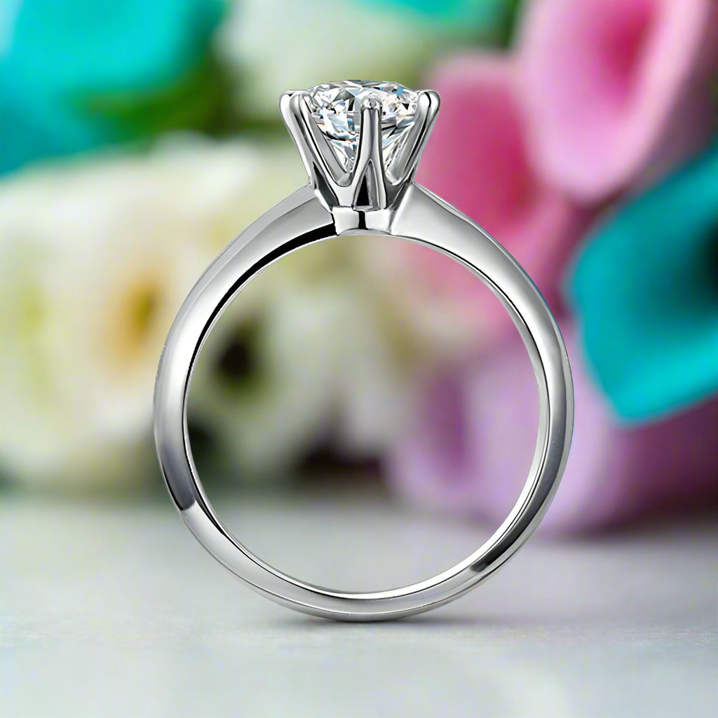 14k White Gold Diamond Engagement Ring-Evani Naomi Jewelry
