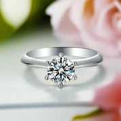 14k White Gold Diamond Engagement Ring-Evani Naomi Jewelry
