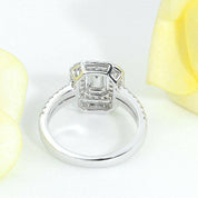 14k White Gold Double Halo Diamond Engagement Ring-Evani Naomi Jewelry