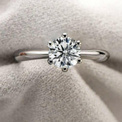 14k White Gold Round Cut 3.0 Ct Engagement Ring-Evani Naomi Jewelry