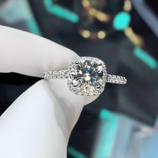 14k White Gold Round Cut Engagement Ring-Evani Naomi Jewelry