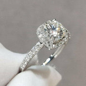 14k White Gold Round Cut Engagement Ring-Evani Naomi Jewelry