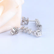 14k White Gold Round Diamond Classic Drop Earrings-Evani Naomi Jewelry