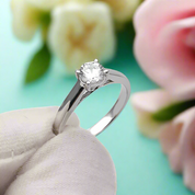 14k White Gold Round Diamond Wedding Ring Set-Evani Naomi Jewelry