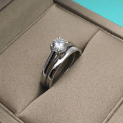 14k White Gold Round Diamond Wedding Ring Set-Evani Naomi Jewelry