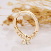 14k Yellow Gold 1.0 Ct Filigree Style Engagement Ring-Evani Naomi Jewelry