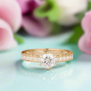 14k Yellow Gold 1.0 Ct Filigree Style Engagement Ring-Evani Naomi Jewelry
