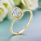 14k Yellow Gold 1.5 Ct Oval Cut Engagement Ring-Evani Naomi Jewelry