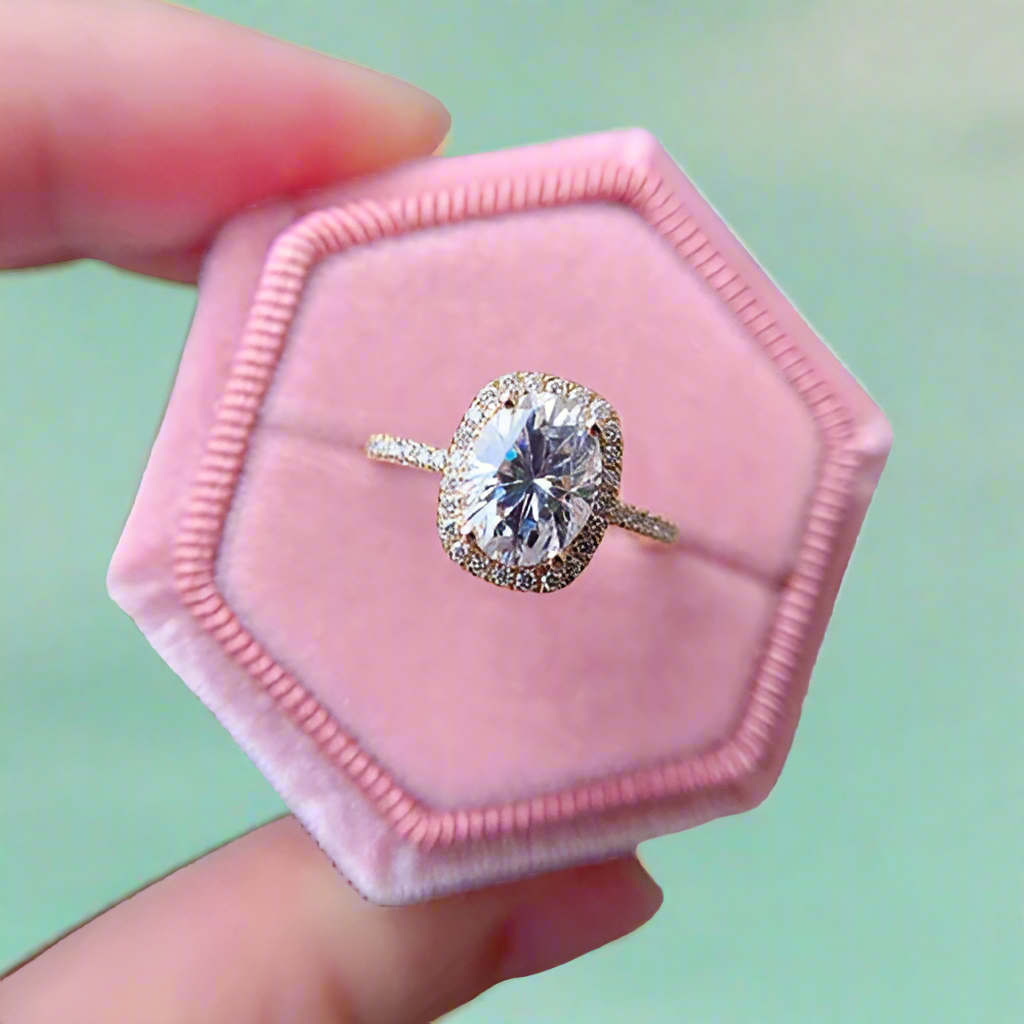 14k Yellow Gold 1.5 Ct Oval Cut Engagement Ring-Evani Naomi Jewelry