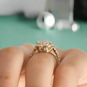 14k Yellow Gold 4.0 Ct Heart Cut Diamond Halo Engagement Ring-Evani Naomi Jewelry