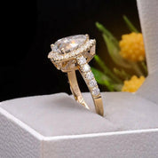 14k Yellow Gold 4.0 Ct Heart Cut Diamond Halo Engagement Ring-Evani Naomi Jewelry
