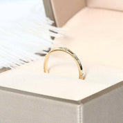 14k Yellow Gold Diamond Stackable Classic Wedding Band-Evani Naomi Jewelry