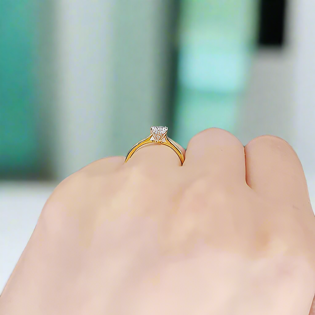 14k Yellow Gold Round Solitaire Diamond Engagement Ring-Evani Naomi Jewelry